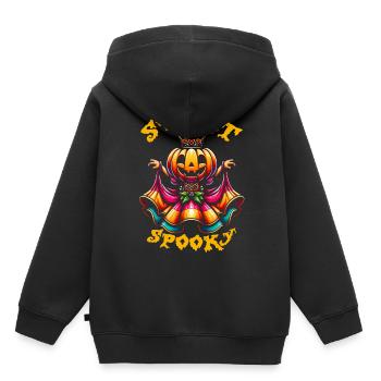 Princesse citrouille d’Halloween avec robe colorée - Sweat Premium à capuche enfant bio - noir - Dos - AI Model Kid Male (0cm)