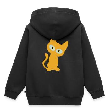 Conception de chat orange pour le fan du chat - gueule de bois - Sweat Premium à capuche enfant bio - noir - Dos - AI Model Kid Male (0cm)