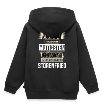 Störenfried einer der mutigesten Männer der Welt - Kinder Premium Organic Hoodie - Schwarz - Hinten - AI Model Kid Male (0cm)