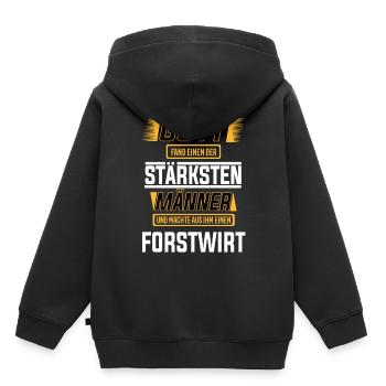 Forstwirt einer der stärksten Männer der Welt - Kinder Premium Organic Hoodie - Schwarz - Hinten - AI Model Kid Male (0cm)