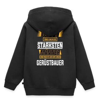 Gerüstbauer, einer der Stärksten Männer der Welt - Kinder Premium Organic Hoodie - Schwarz - Hinten - AI Model Kid Male (0cm)