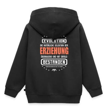 Erziehung mit Erfolg bestanden - Kinder Premium Organic Hoodie - Schwarz - Hinten - AI Model Kid Male (0cm)