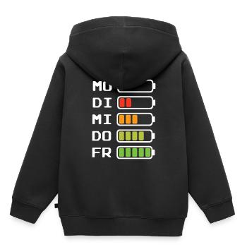 Wochentage Akkustand Montag bis Freitag - Kinder Premium Organic Hoodie - Schwarz - Hinten - AI Model Kid Male (0cm)