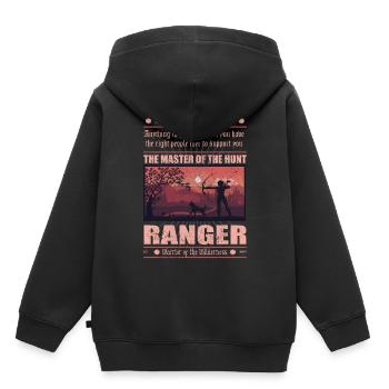 Ranger 2 - Kinder Premium Organic Hoodie - Schwarz - Hinten - AI Model Kid Male (0cm)
