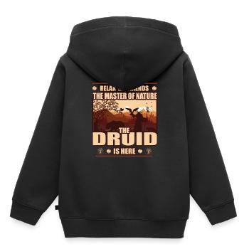 Druid, le maître du design de la nature - Sweat Premium à capuche enfant bio - noir - Dos - AI Model Kid Male (0cm)