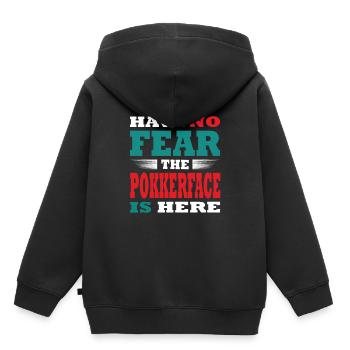 Have no Fear the Pokerface is here Outfit - Kinder Premium Organic Hoodie - Schwarz - Hinten - AI Model Kid Male (0cm)
