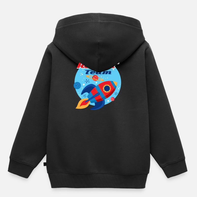 Équipe de fusée - Sweat Premium à capuche enfant bio - noir