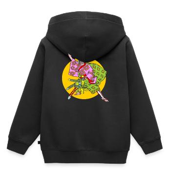 Samurai - Kinder Premium Organic Hoodie - Schwarz - Hinten - AI Model Kid Male (0cm)