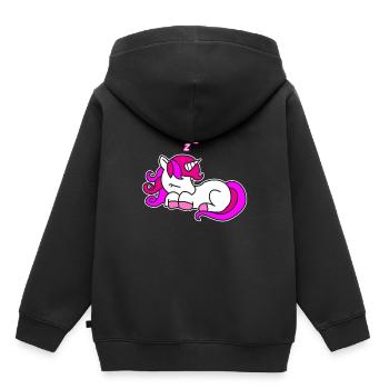Süßes schlafendes Einhorn Kinder Geschenk Idee - Kinder Premium Organic Hoodie - Schwarz - Hinten - AI Model Kid Male (0cm)