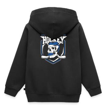 Eishockey Schläger Retro Schädel Geschenk - Kinder Premium Organic Hoodie - Schwarz - Hinten - AI Model Kid Male (0cm)