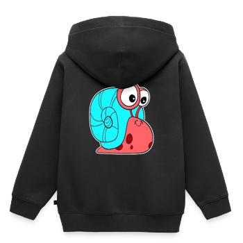 Petite escargot enfants idée cadeau mignon mignon - Sweat Premium à capuche enfant bio - noir - Dos - AI Model Kid Male (0cm)