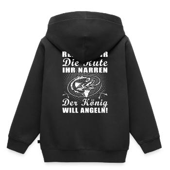 Reicht mir die Rute ihr Narren der König Angeln - Kinder Premium Organic Hoodie - Schwarz - Hinten - AI Model Kid Male (0cm)