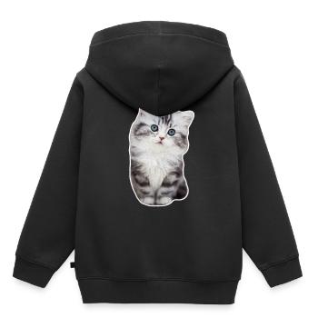 Cute kitty kitty velvet paw cat - Kids Premium Organic Hoodie - black - Back - AI Model Kid Male (0cm)