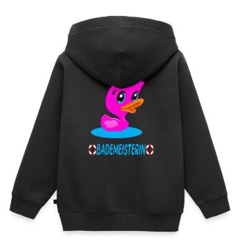 Bademeisterin Quietscheente - Kinder Premium Organic Hoodie - Schwarz - Hinten - AI Model Kid Male (0cm)