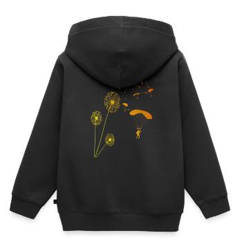 Fallschirm Paragliding Pusteblume Sport Geschenk - Kinder Premium Organic Hoodie - Schwarz - Hinten - AI Model Kid Male (0cm)