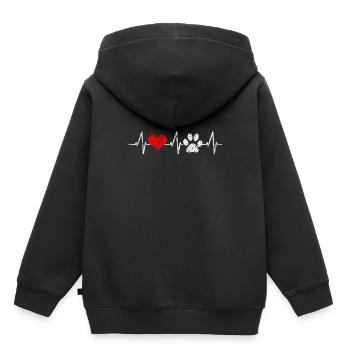 Herzschlag für Hunde Hundeliebhaber Vierbeiner - Kinder Premium Organic Hoodie - Schwarz - Hinten - AI Model Kid Male (0cm)