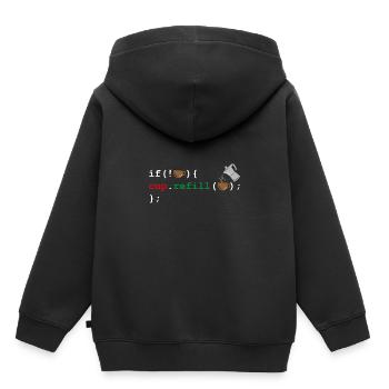 Code de la caféine Code du café - Sweat Premium à capuche enfant bio - noir - Dos - AI Model Kid Male (0cm)