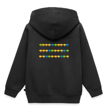 wegweiser richtung links rechts - Kinder Premium Organic Hoodie - Schwarz - Hinten - AI Model Kid Male (0cm)