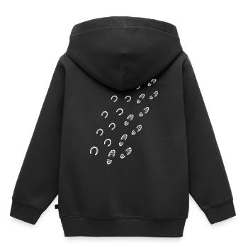 Chevaux pistes humain piste cavalier cavalier - Sweat Premium à capuche enfant bio - noir - Dos - AI Model Kid Male (0cm)