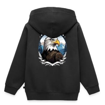 Pygargue à tête blanche - Sweat Premium à capuche enfant bio - noir - Dos - AI Model Kid Male (0cm)