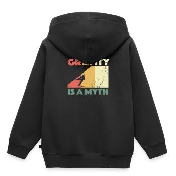 Cadeau d'escalade escalade mousqueton - Sweat Premium à capuche enfant bio - noir - Dos - AI Model Kid Male (0cm)
