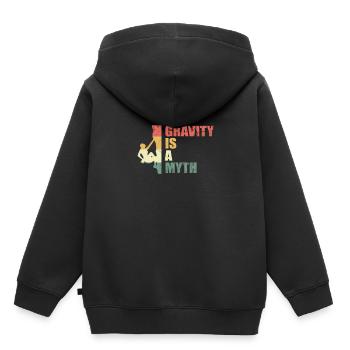 Cadeau d'escalade escalade mousqueton - Sweat Premium à capuche enfant bio - noir - Dos - AI Model Kid Male (0cm)