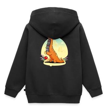 Dinosaurier Buch Dino Bücher Leseratte Geschenk - Kinder Premium Organic Hoodie - Schwarz - Hinten - AI Model Kid Male (0cm)