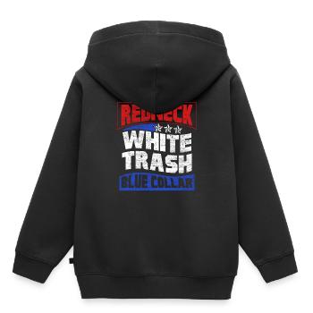 Redneck Trailer Park Geschenk I Caravane - Sweat Premium à capuche enfant bio - noir - Dos - AI Model Kid Male (0cm)