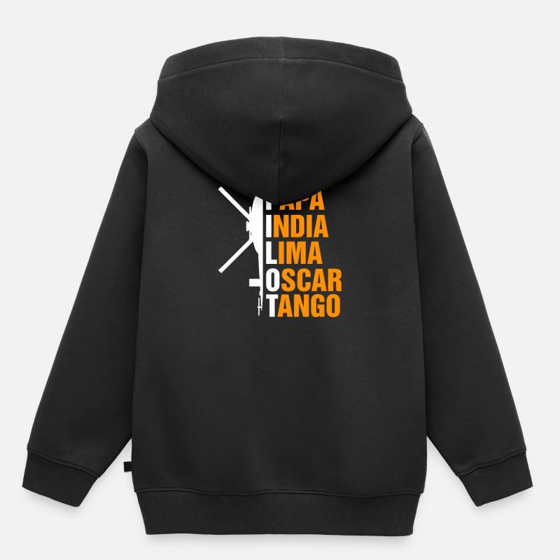 Hubschrauber Pilot Geschenk I Helikopter Heli - Kinder Premium Organic Hoodie - Schwarz