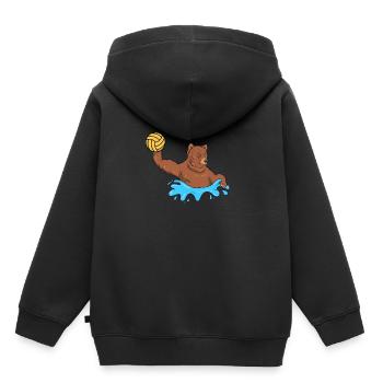 Bär Wasserball Geschenk I Braunbär Wasserballer - Kinder Premium Organic Hoodie - Schwarz - Hinten - AI Model Kid Male (0cm)