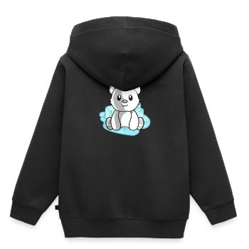 Ours polaire ours polaire - Sweat Premium à capuche enfant bio - noir - Dos - AI Model Kid Male (0cm)