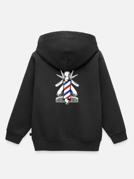 Barber Barbershop Barbier Bart - Kinder Premium Organic Hoodie - Schwarz