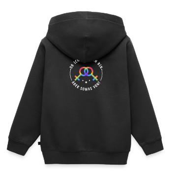 LGBT Regenbogen Bi Lesbisch Schwul Transgender - Kinder Premium Organic Hoodie - Schwarz - Hinten - AI Model Kid Male (0cm)