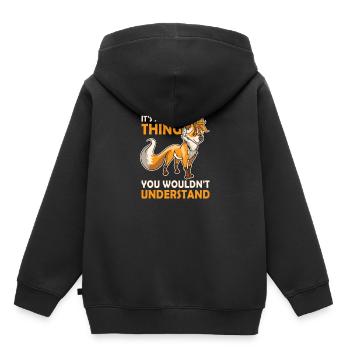 Furry Fandom Furries Fursona - Kids Premium Organic Hoodie - black - Back - AI Model Kid Male (0cm)