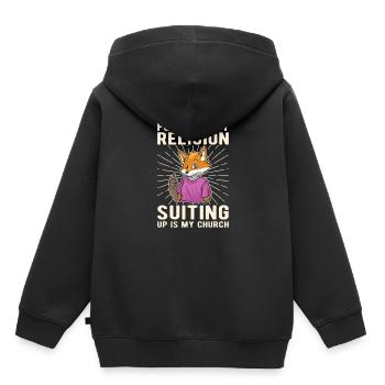 Furry Fandom Furries Fursona - Kids Premium Organic Hoodie - black - Back - AI Model Kid Male (0cm)