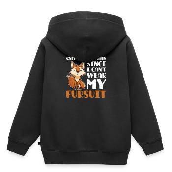 Furry Fandom Furries Fursona - Kids Premium Organic Hoodie - black - Back - AI Model Kid Male (0cm)
