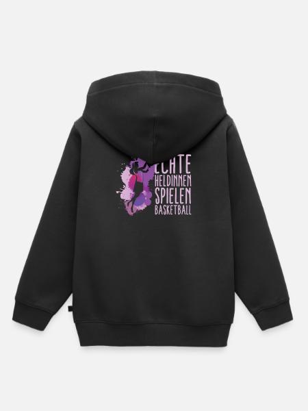 Basketball Mädchen Streetball - Kinder Premium Organic Hoodie - Schwarz