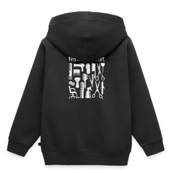 Coiffeur coiffeur coiffeur - Sweat Premium à capuche enfant bio - noir - Dos - AI Model Kid Male (0cm)