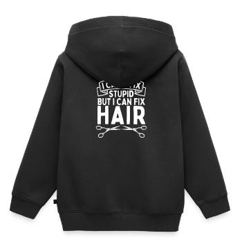 Coiffeur coiffeur coiffeur - Sweat Premium à capuche enfant bio - noir - Dos - AI Model Kid Male (0cm)