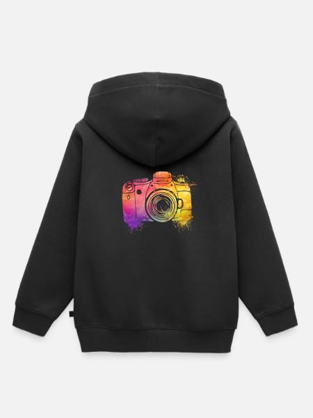 Fotografo Fotografo Fotografia Fotocamera - Felpa Premium con cappuccio bambino bio - nero