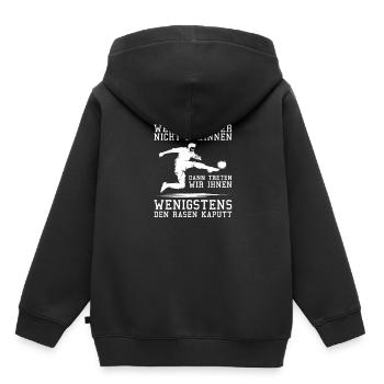 Fußball Fussball - Kinder Premium Organic Hoodie - Schwarz - Hinten - AI Model Kid Male (0cm)