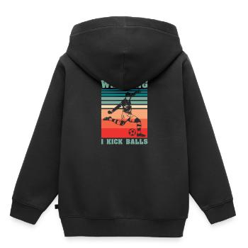 Soccer football - Kids Premium Organic Hoodie - black - Back - AI Model Kid Male (0cm)