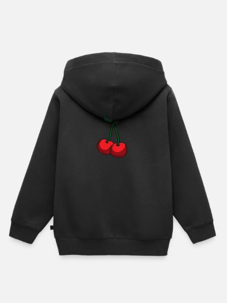 Kirsche - Kinder Premium Organic Hoodie - Schwarz