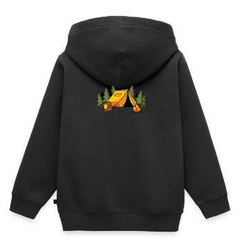 Camping Camping Hiking - Kids Premium Organic Hoodie - black - Back - AI Model Kid Male (0cm)