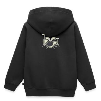 Schlagzeug Schlagzeuger - Kinder Premium Organic Hoodie - Schwarz - Hinten - AI Model Kid Male (0cm)