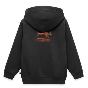 Nähen Handarbeit Näher - Kinder Premium Organic Hoodie - Schwarz - Hinten - AI Model Kid Male (0cm)