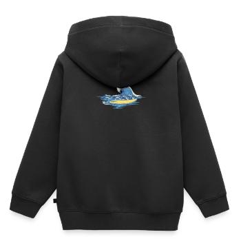 Wellenreiten Surfen - Kinder Premium Organic Hoodie - Schwarz - Hinten - AI Model Kid Male (0cm)