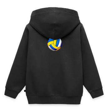 Volley- de beach-volley - Sweat Premium à capuche enfant bio - noir - Dos - AI Model Kid Male (0cm)