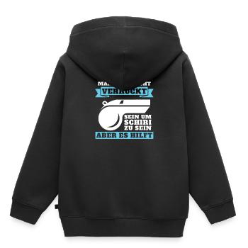 Fußball Schiri Fussball Schiedsrichter - Kinder Premium Organic Hoodie - Schwarz - Hinten - AI Model Kid Male (0cm)