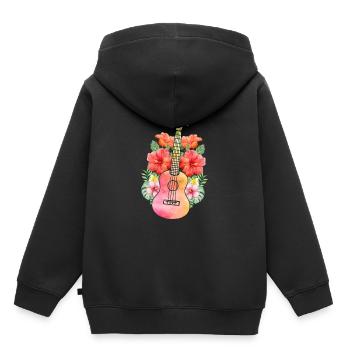 Uke ukulele - Kids Premium Organic Hoodie - black - Back - AI Model Kid Male (0cm)